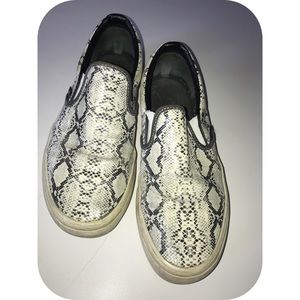 Snakeskin leather vans slip ons